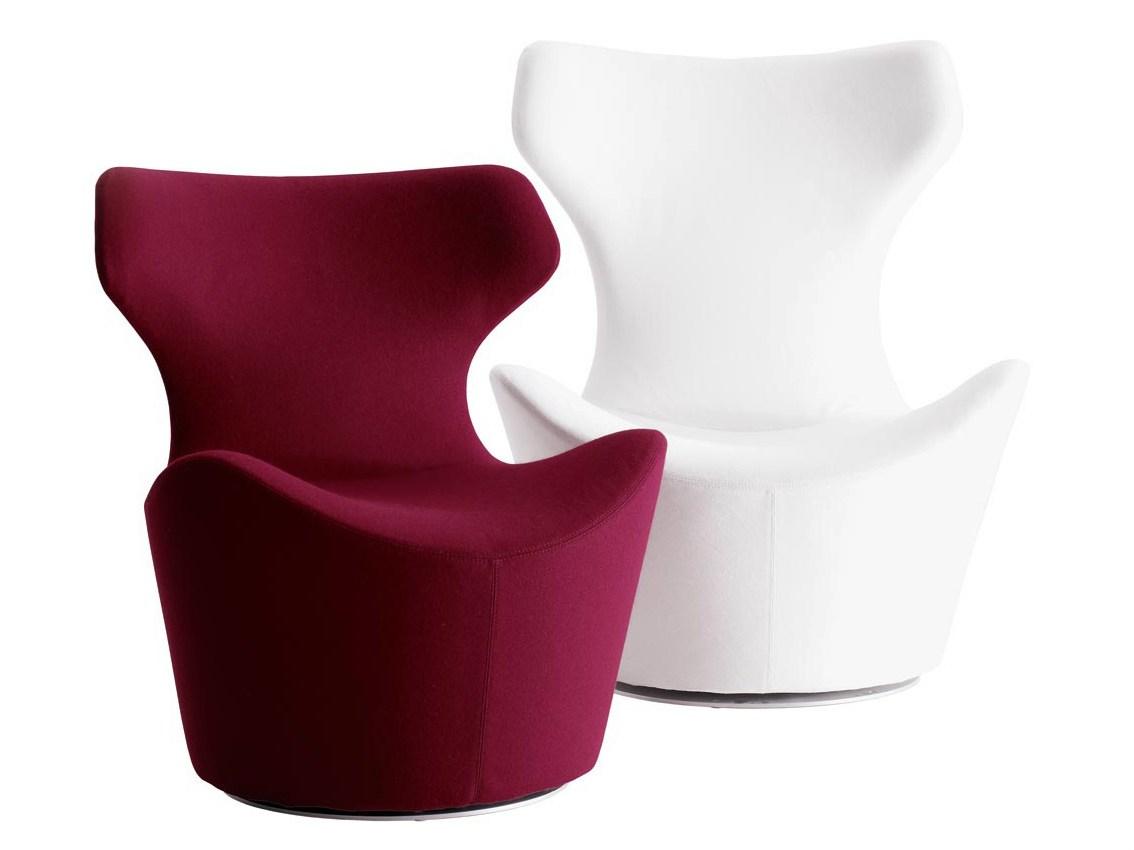 PICCOLA PAPILIO Swivel upholstered armchair