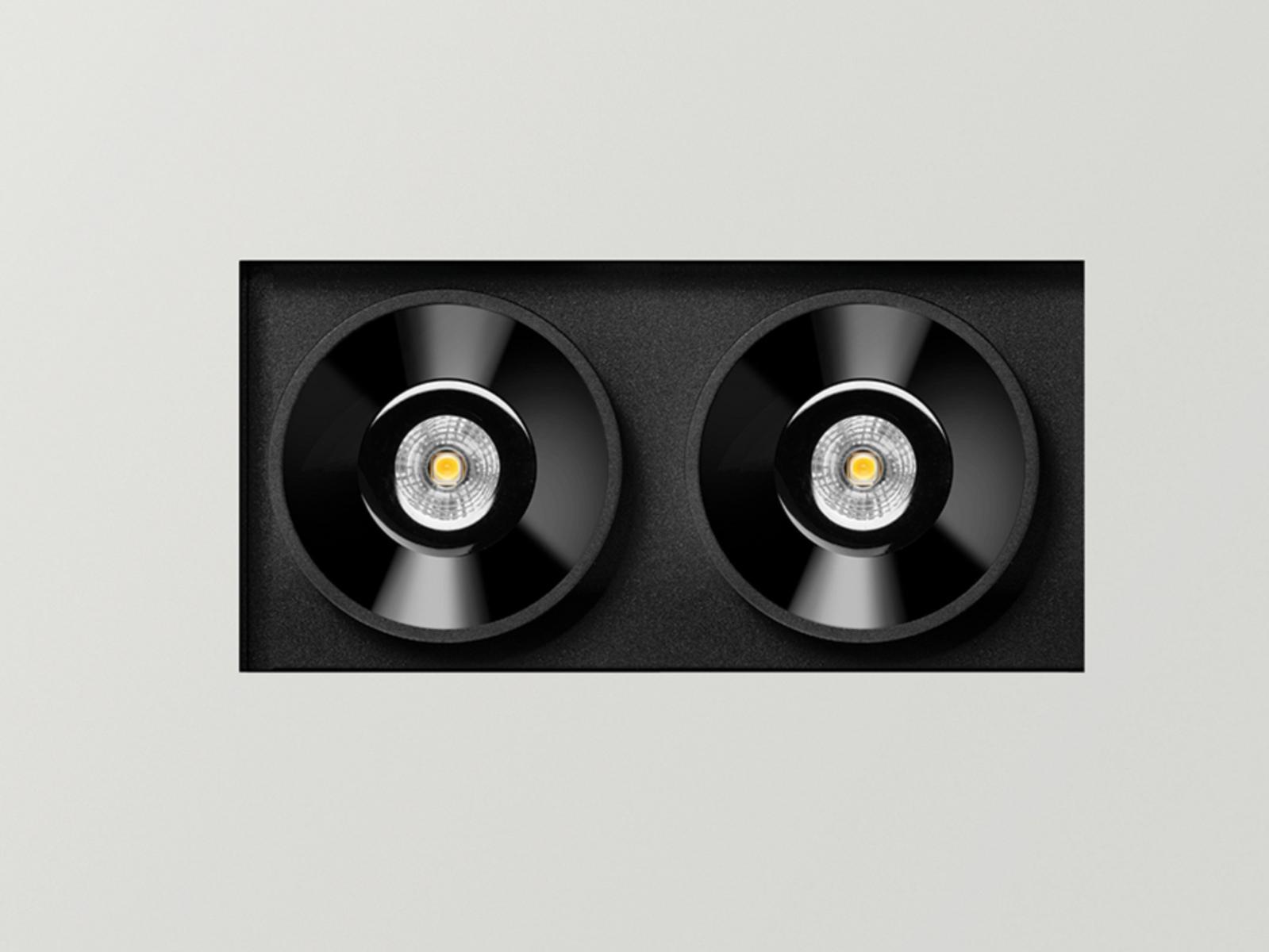 BLACK FOSTER TRIMLESS 2 LED recessed multiple aluminium spotlight