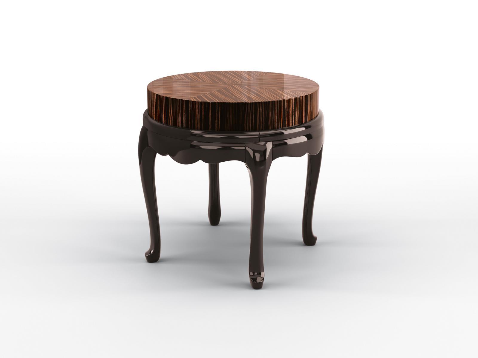 FLY Round ebony coffee table for living room