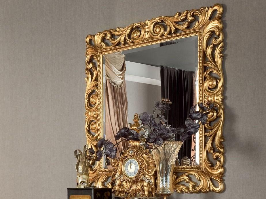 13673 Square wall-mounted framed mirror