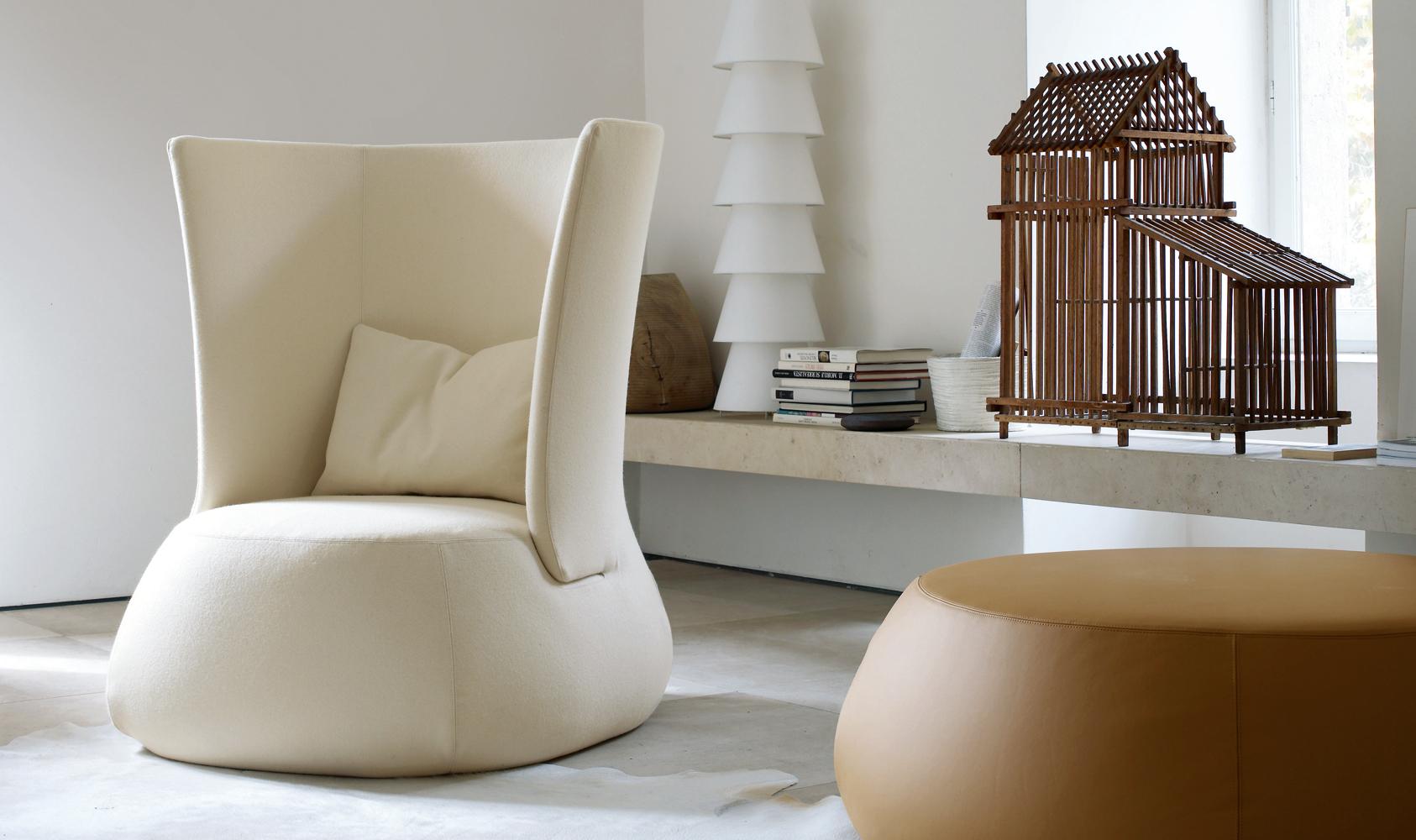 FAT SOFA High-back upholstered fabric armchair