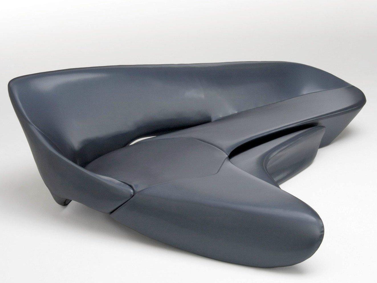 MOON SYSTEM Curved sofa with footstool