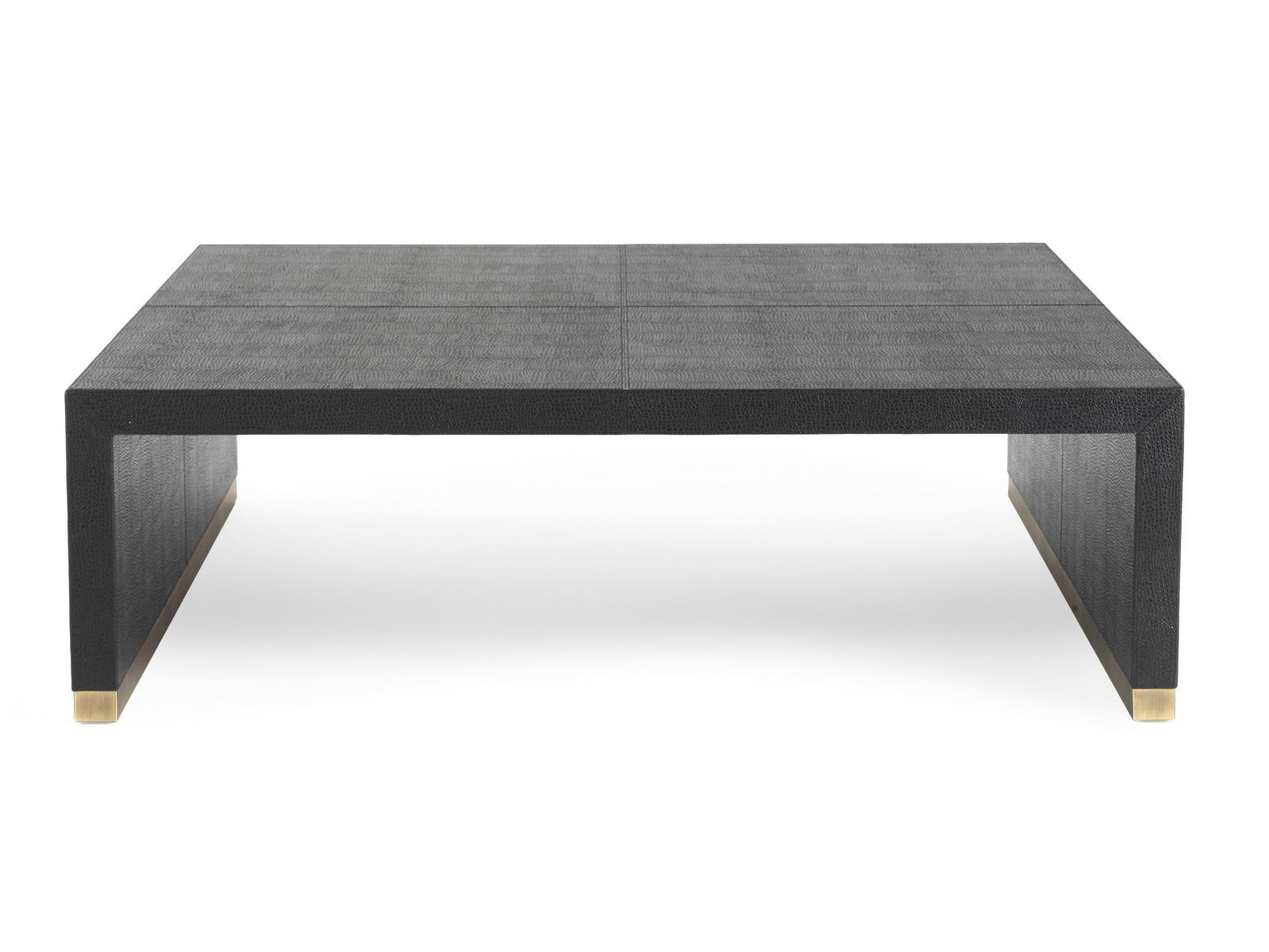 KAY Rectangular leather coffee table
