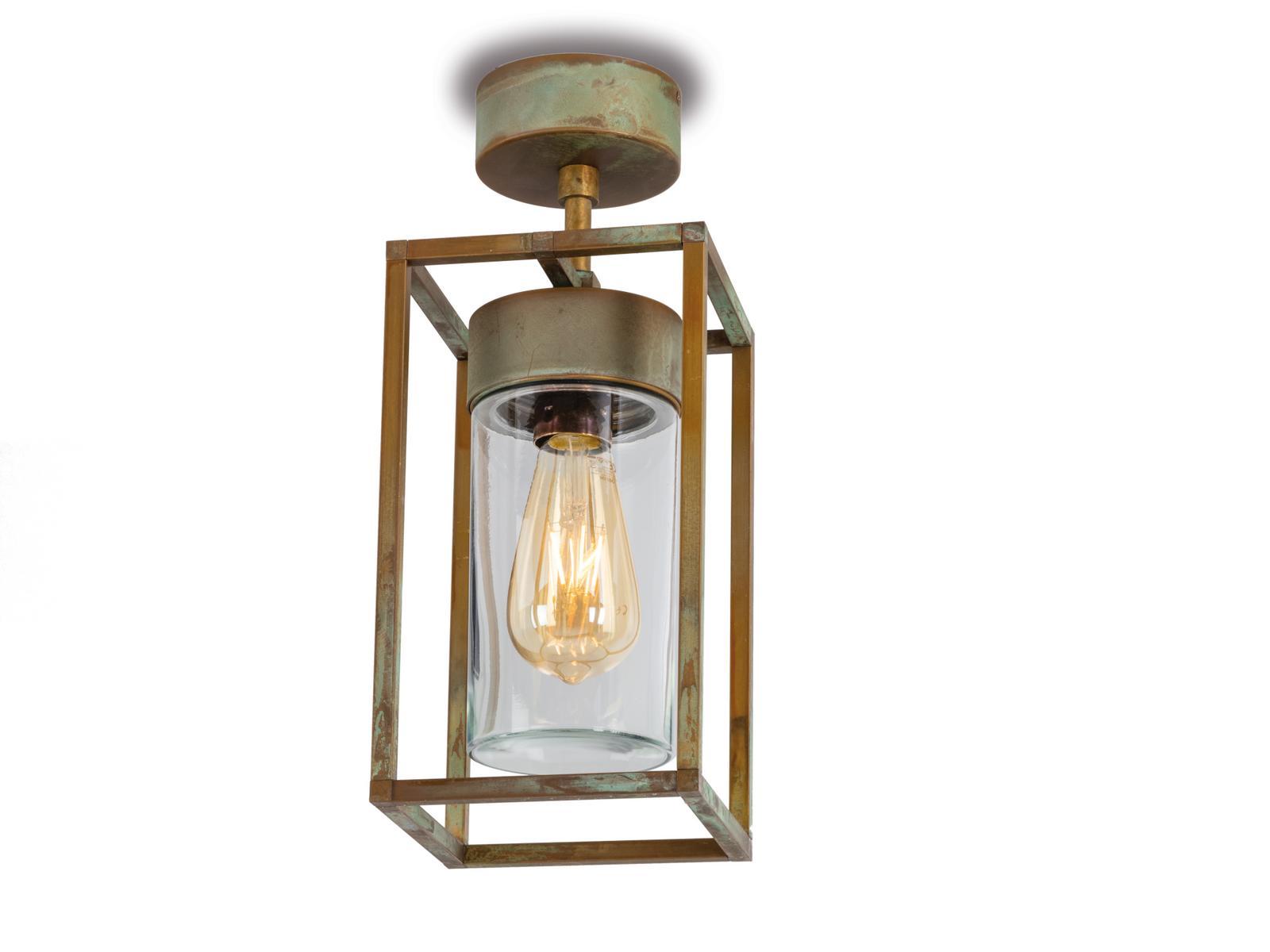 CUBIC LED brass outdoor pendant lamp
