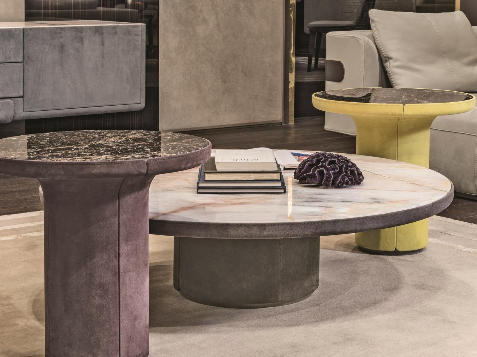 RE Round stone coffee table