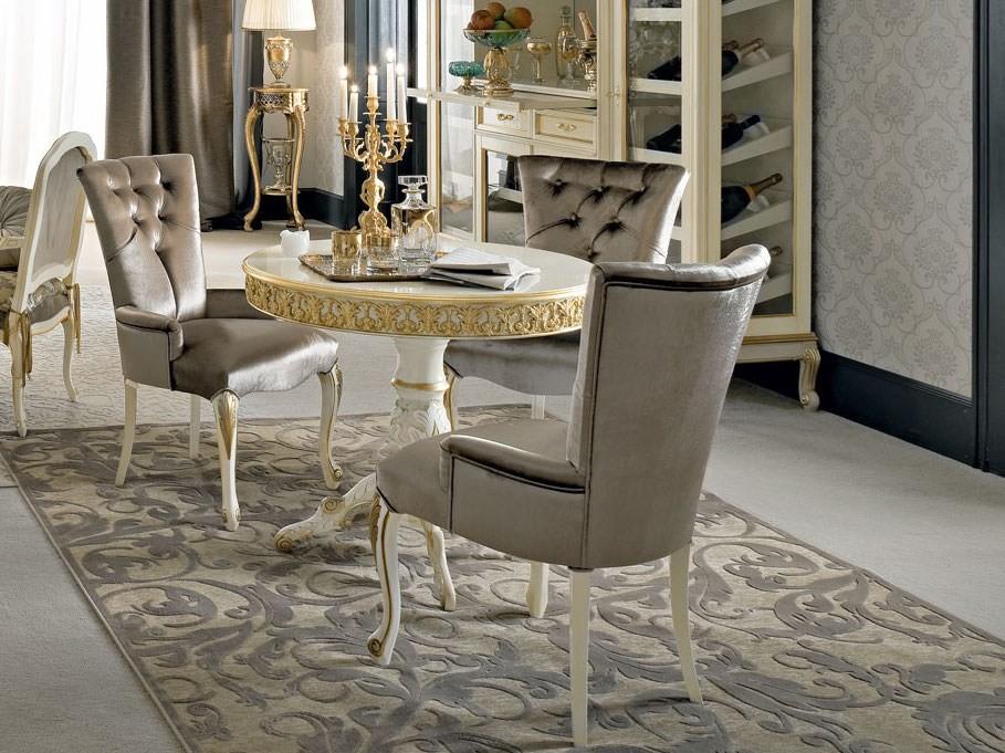 12432 Upholstered fabric chair with armrests