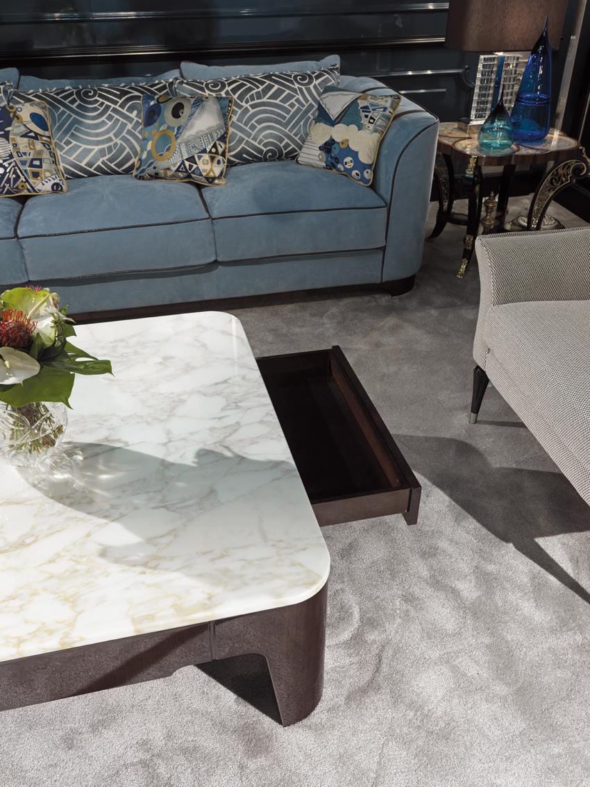 PALAIS ROYAL Low marble coffee table for living room