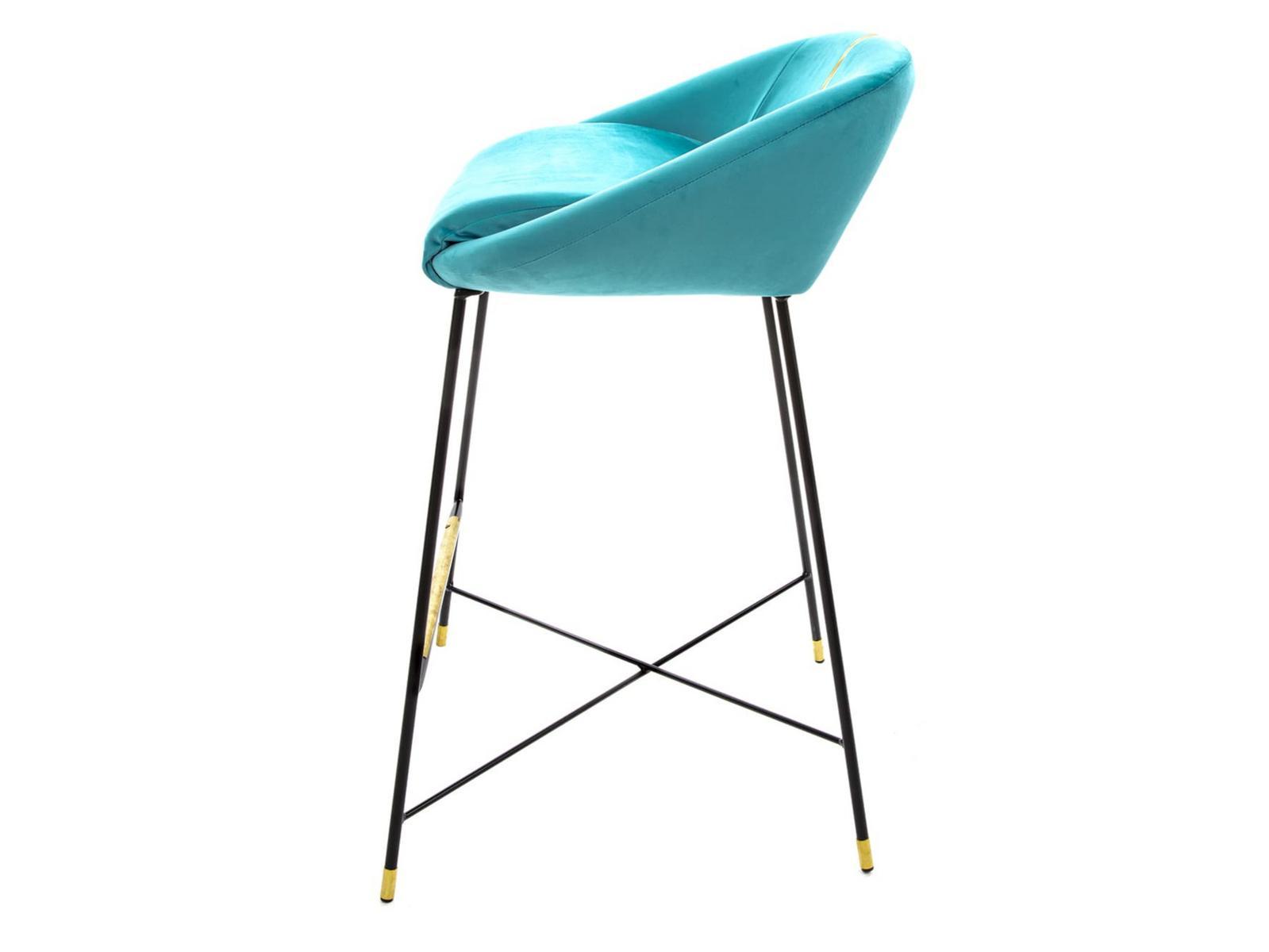 DRILL High fabric stool with back