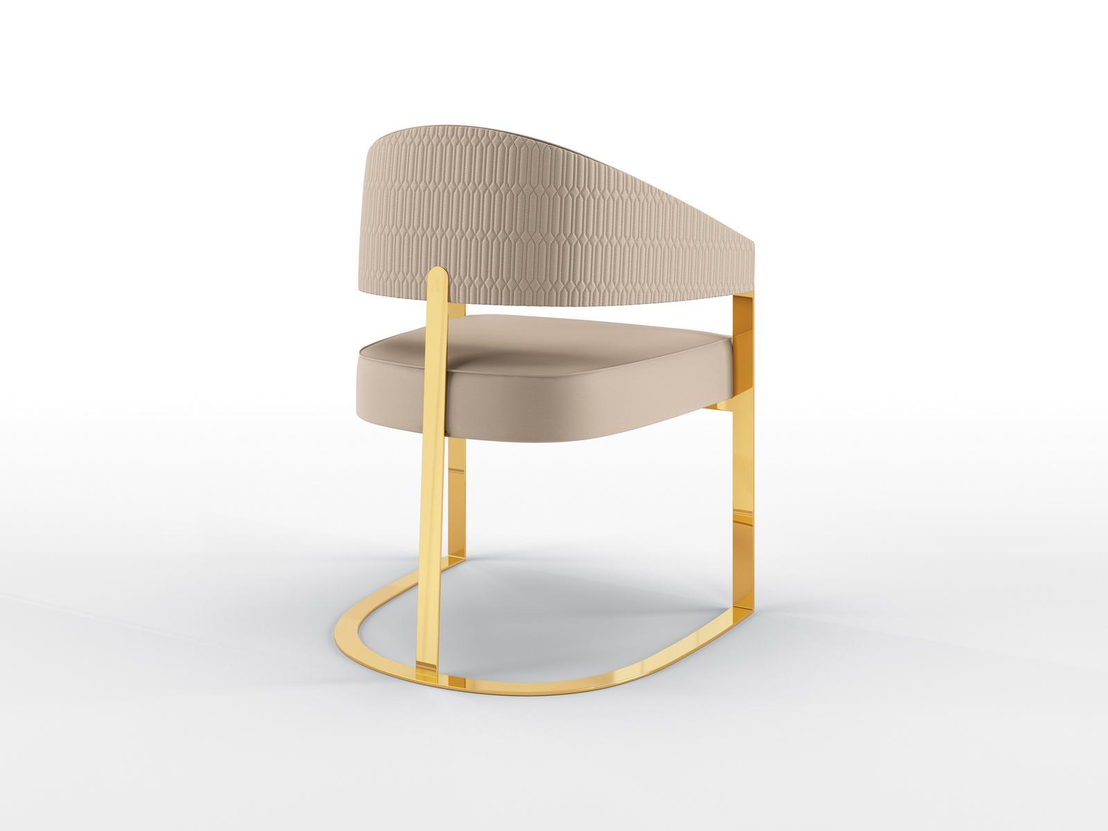 ARISTON Upholstered leather chair with armrests