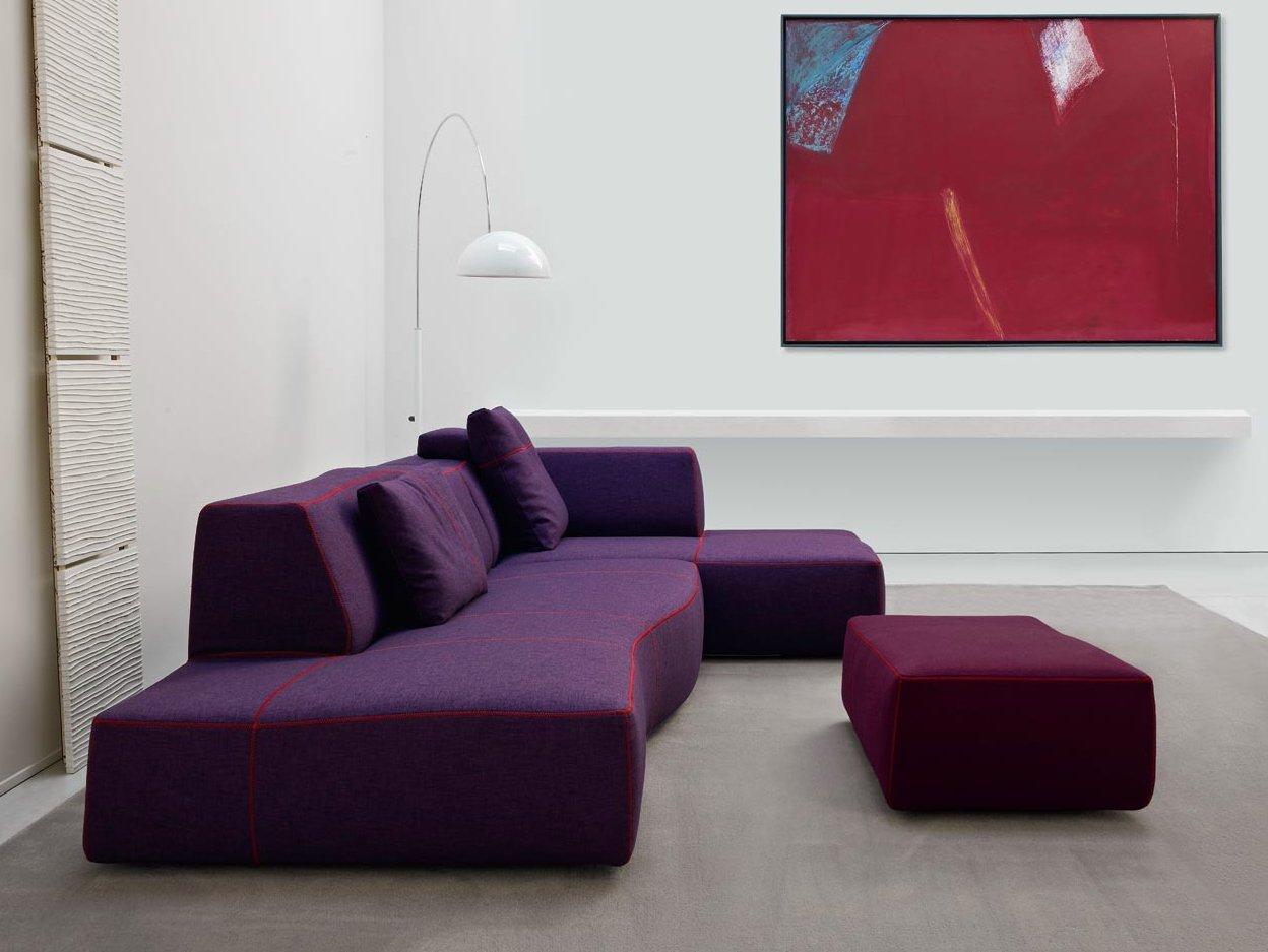 BEND Upholstered fabric pouf