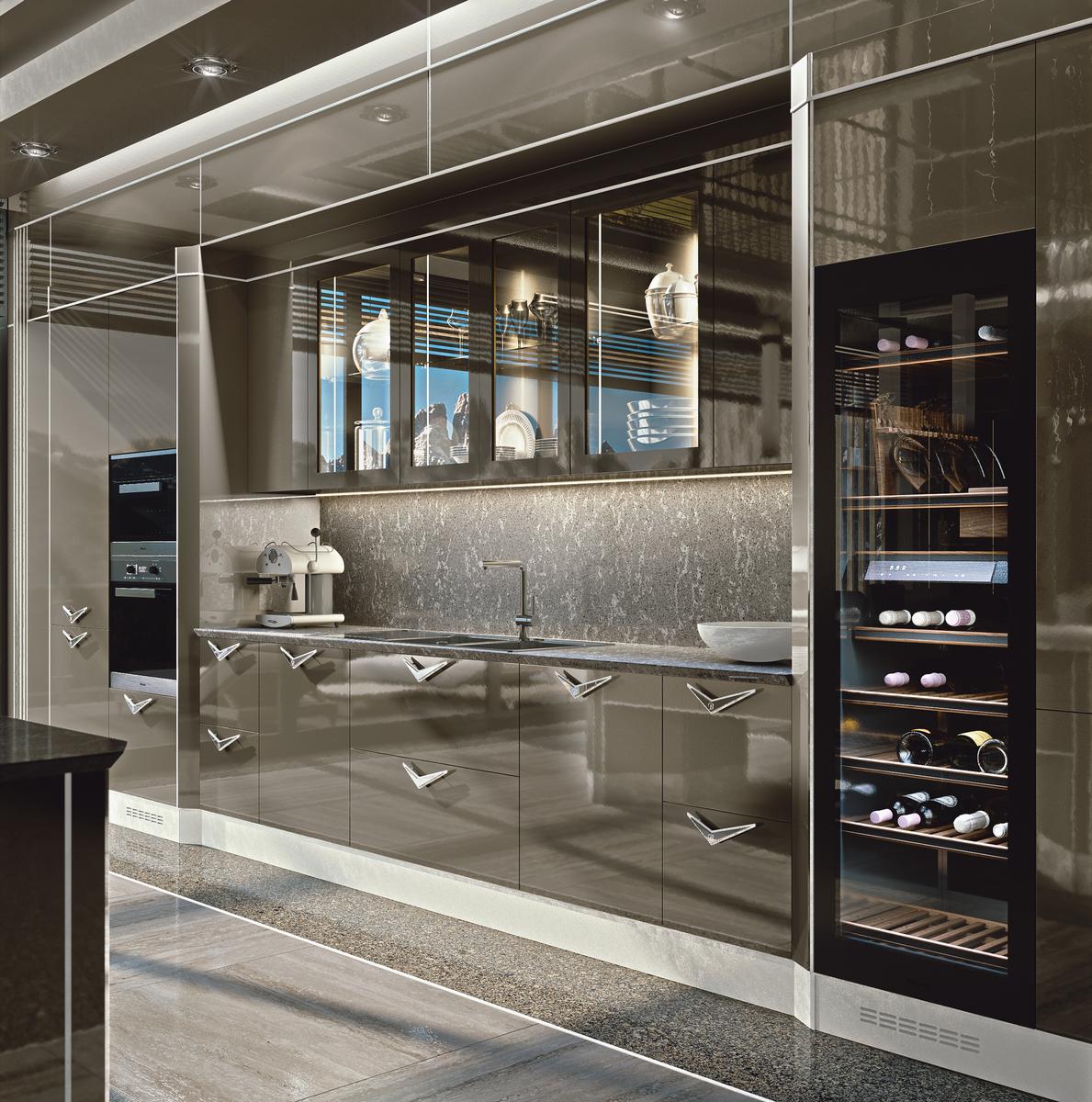 Lacquered kitchen with handles Brummel Essenza