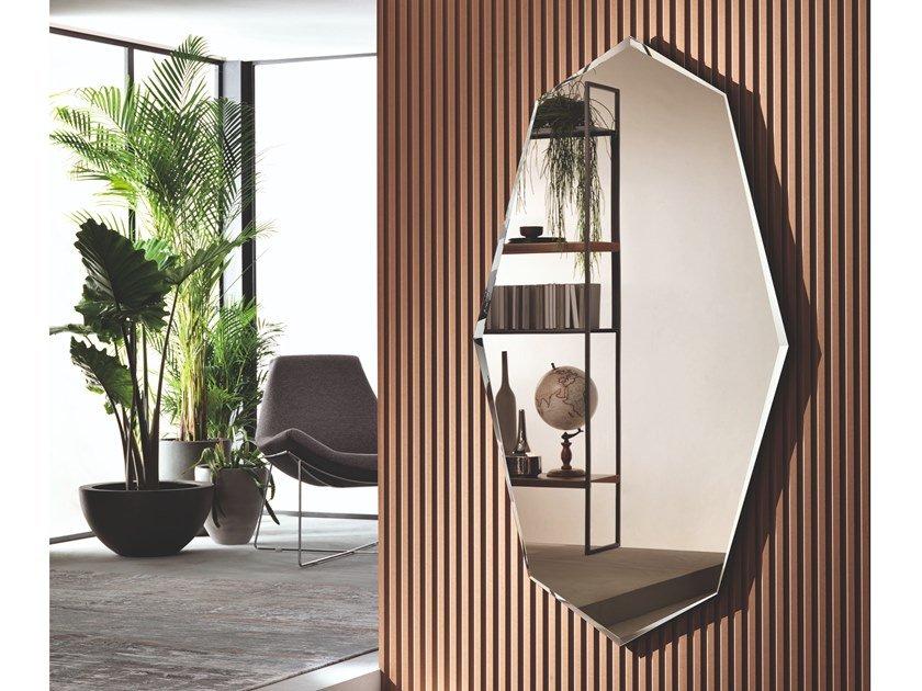 SESTANTE Framed wall-mounted metal mirror