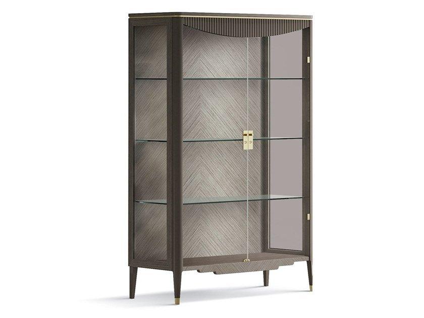 7301 Wood and glass display cabinet