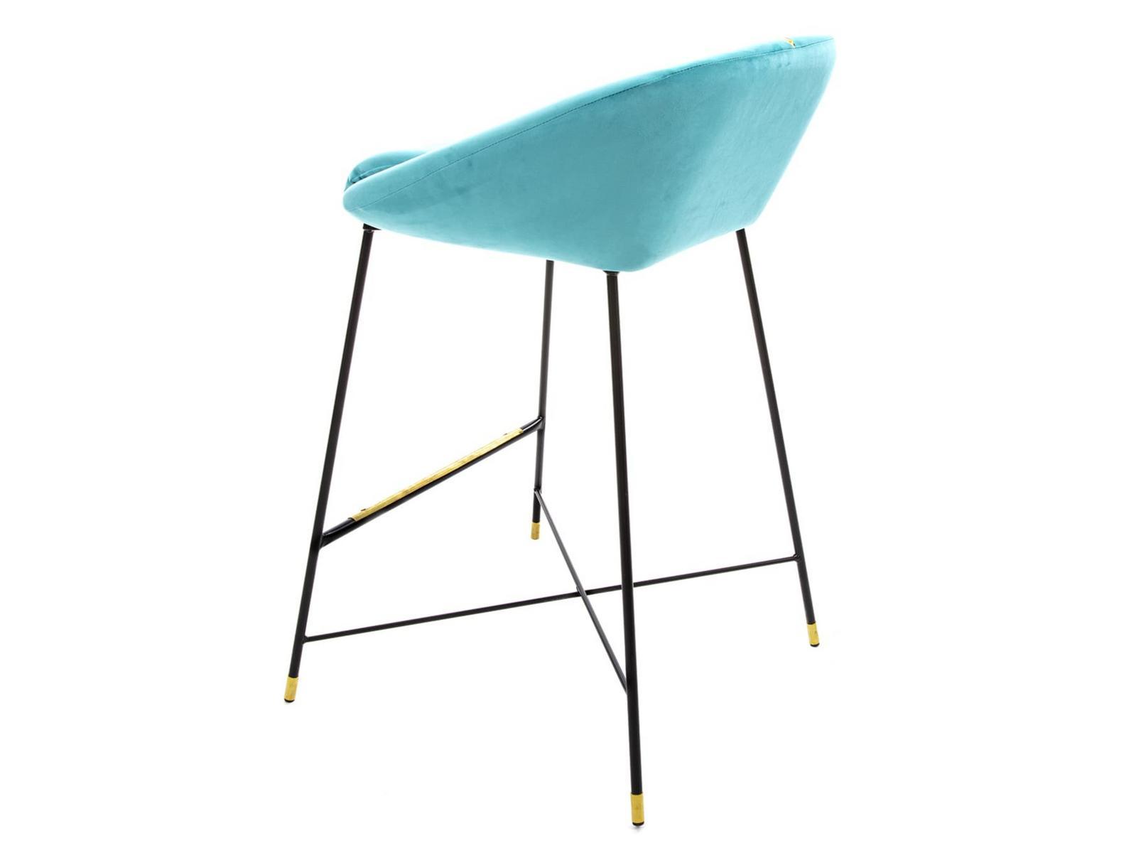 DRILL High fabric stool with back