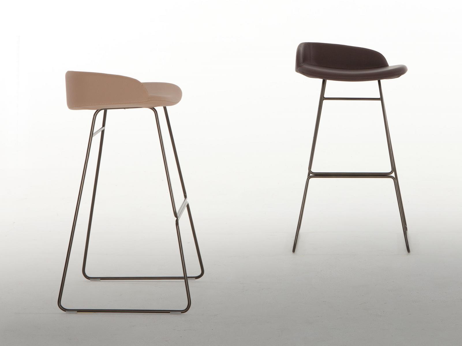 BREND High upholstered sled base stool