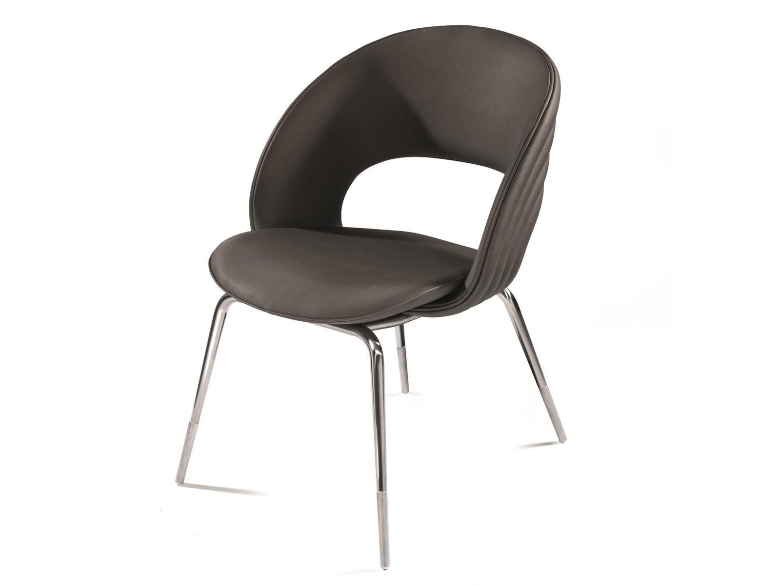 KYLO CONTRACT Leather chair with integrated cushion