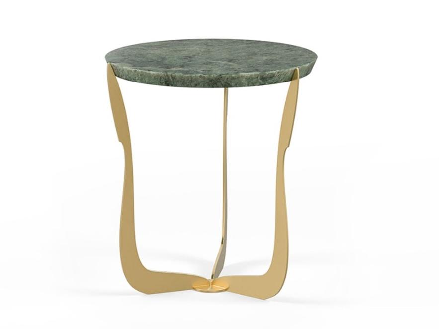 PR.308 Round metal coffee table with marble top