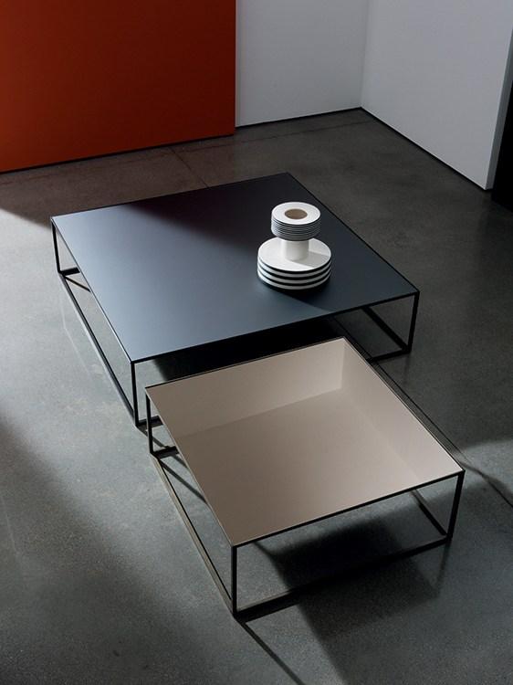 QUADRO Low square glass coffee table