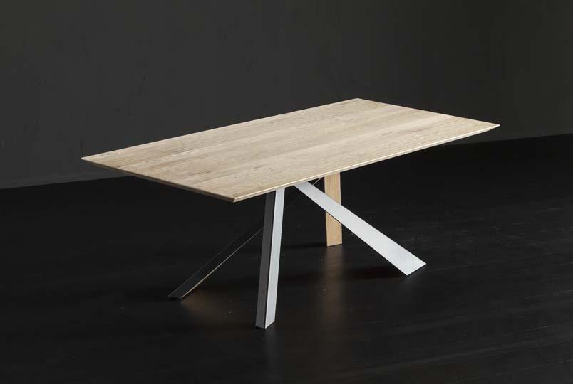 TOLEDO + METAL/LEGNO Rectangular wooden dining table