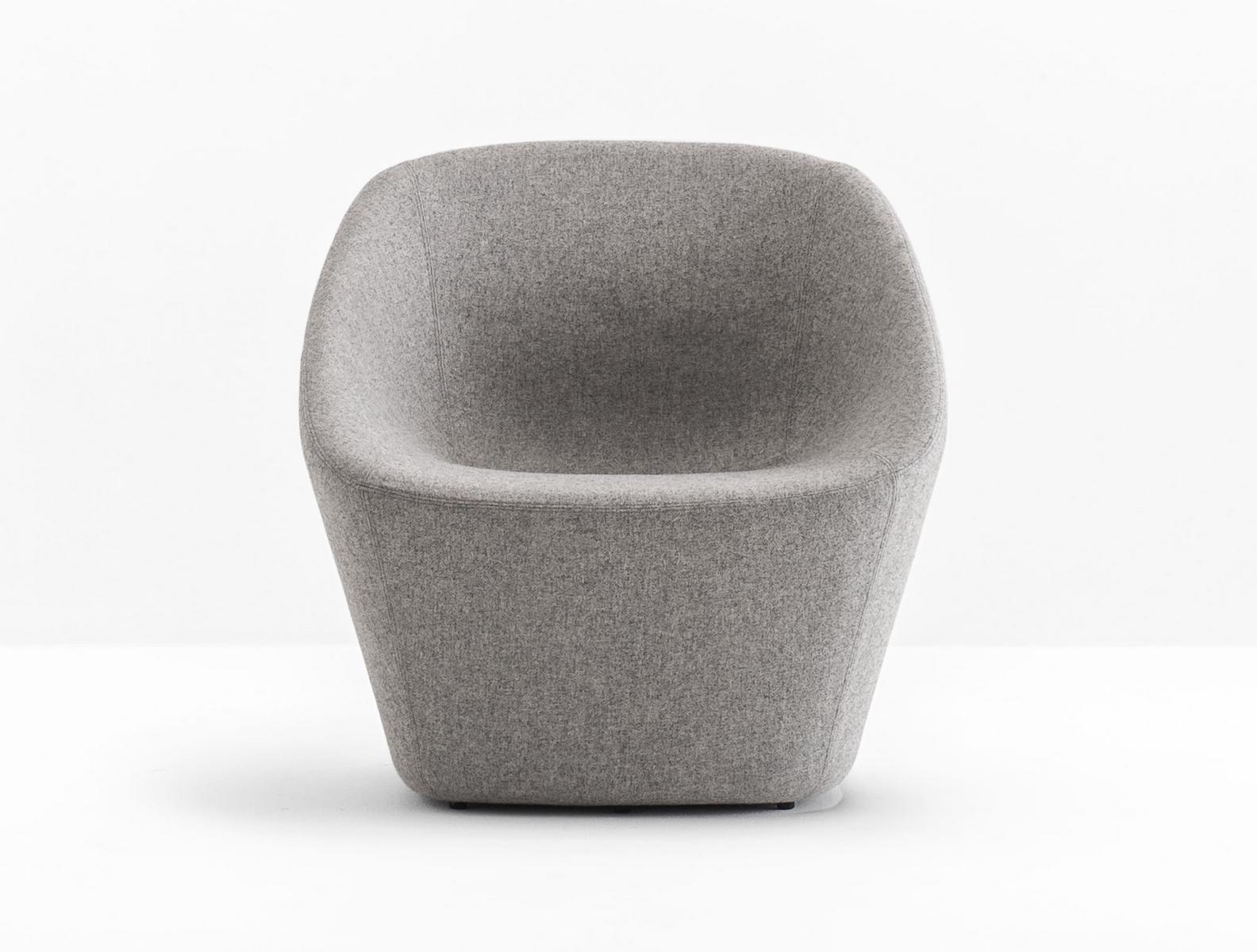 LOG 366 Upholstered fabric armchair with armrests