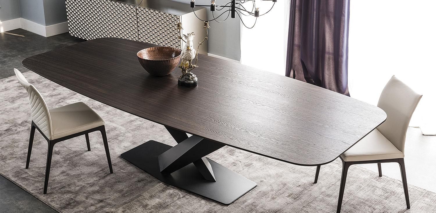 STRATOS WOOD Rectangular metal table