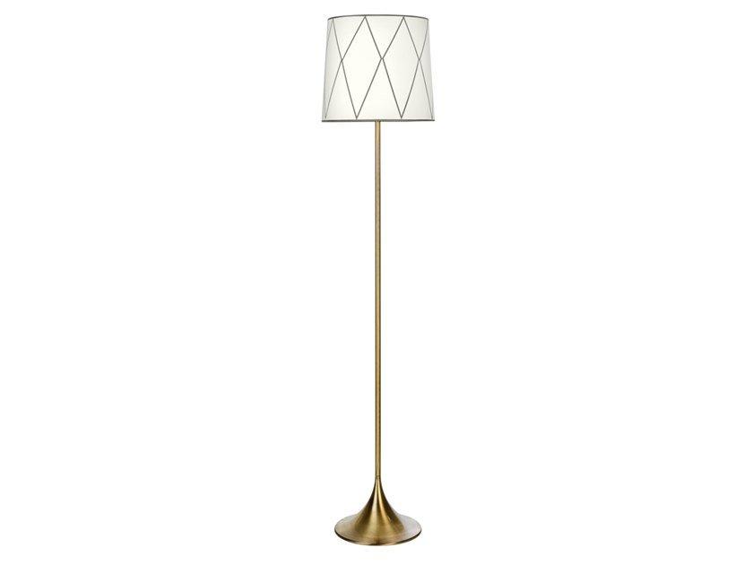 EPOQUE 555/P Antique brass finish floor lamp with shade