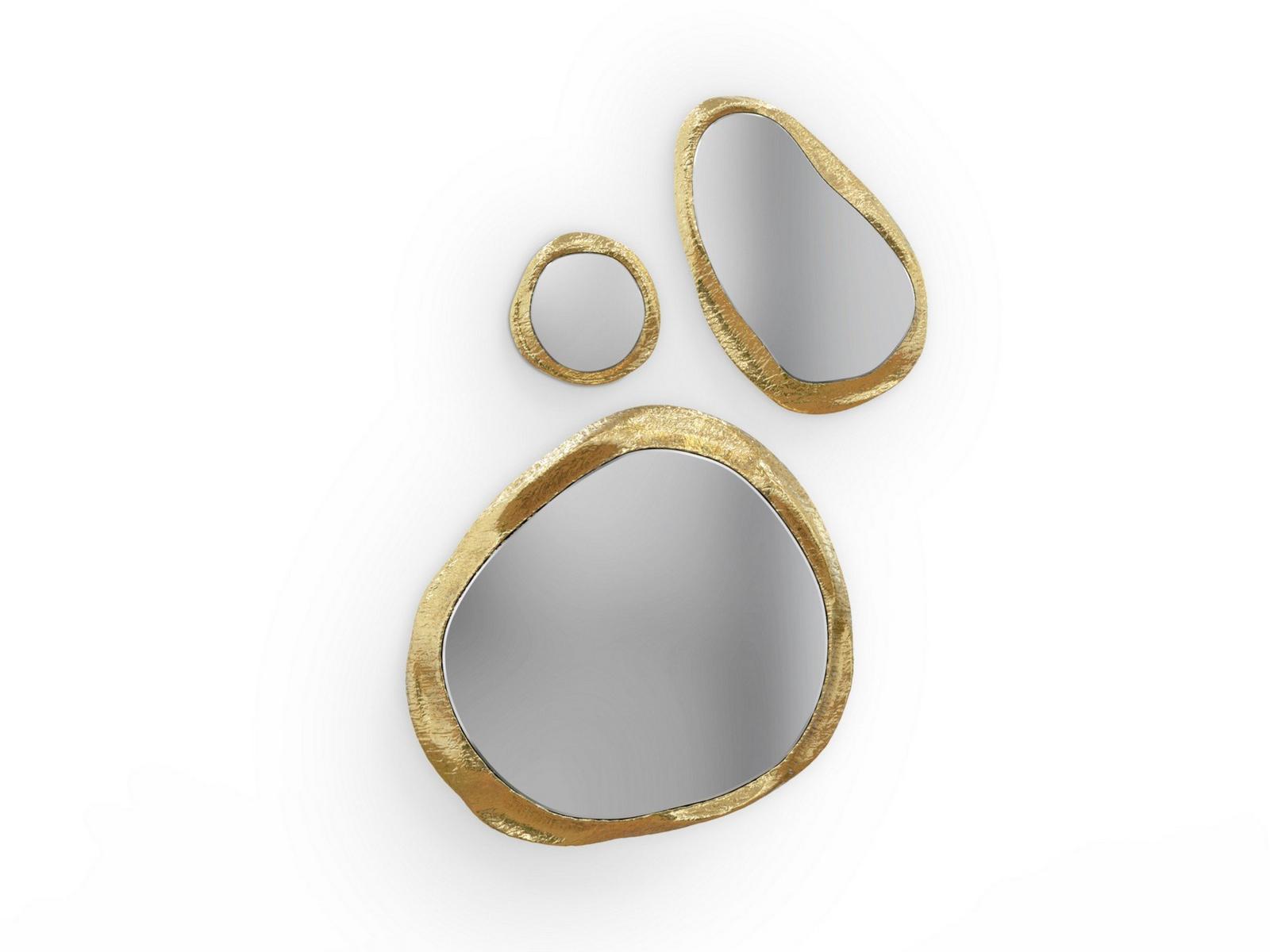 HALO Framed wall-mounted brass mirror