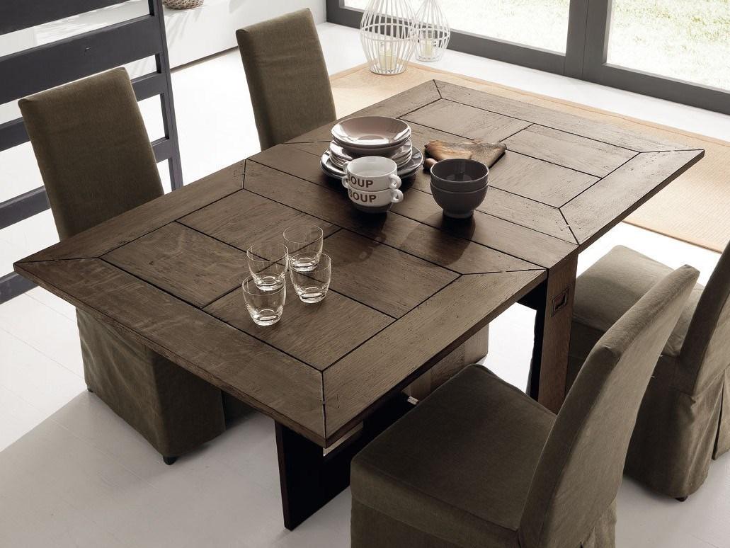 FARFALLA Extending rectangular solid wood console table