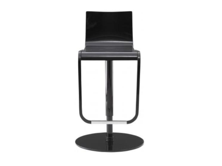 JOLIE Height-adjustable steel and wood stool with footrest