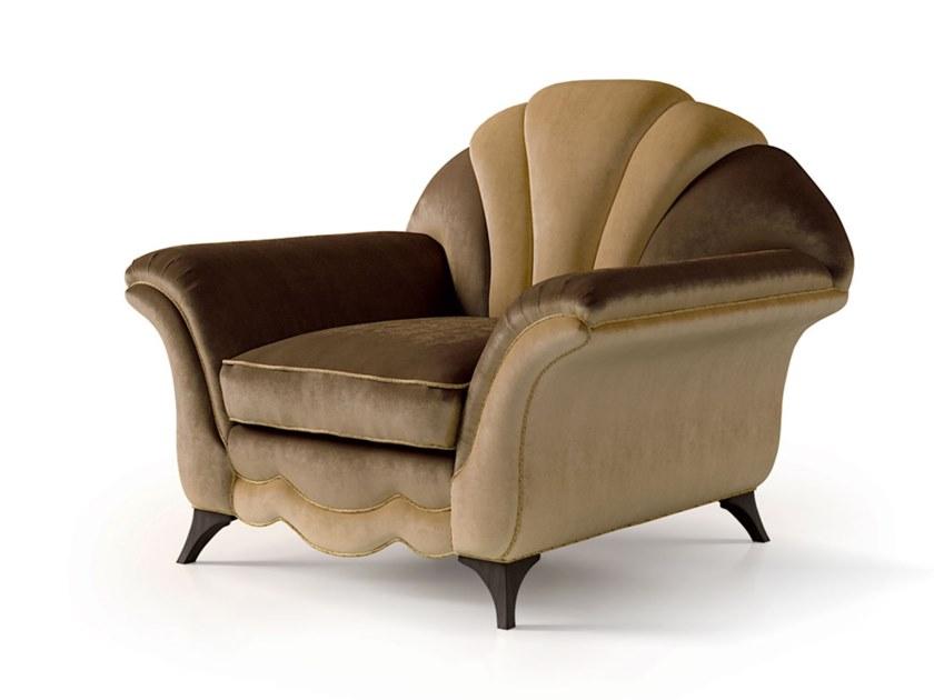6337 Velvet armchair with armrests
