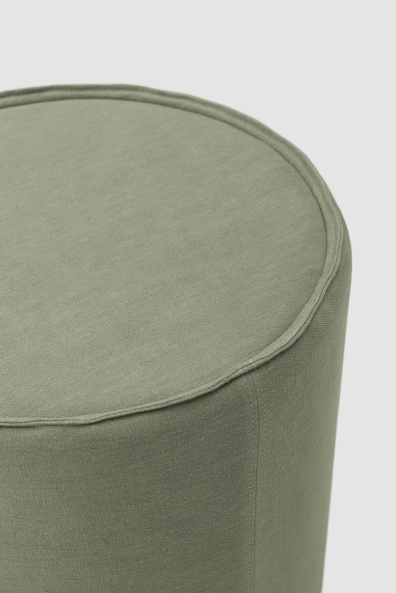 EDITH Upholstered round fabric pouf
