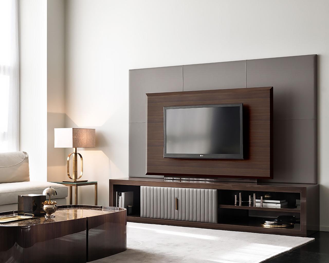 HAMILTON Modular veneer tv furniture with doors