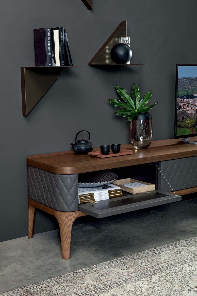 TIFFANY Wooden TV cabinet with flap doors