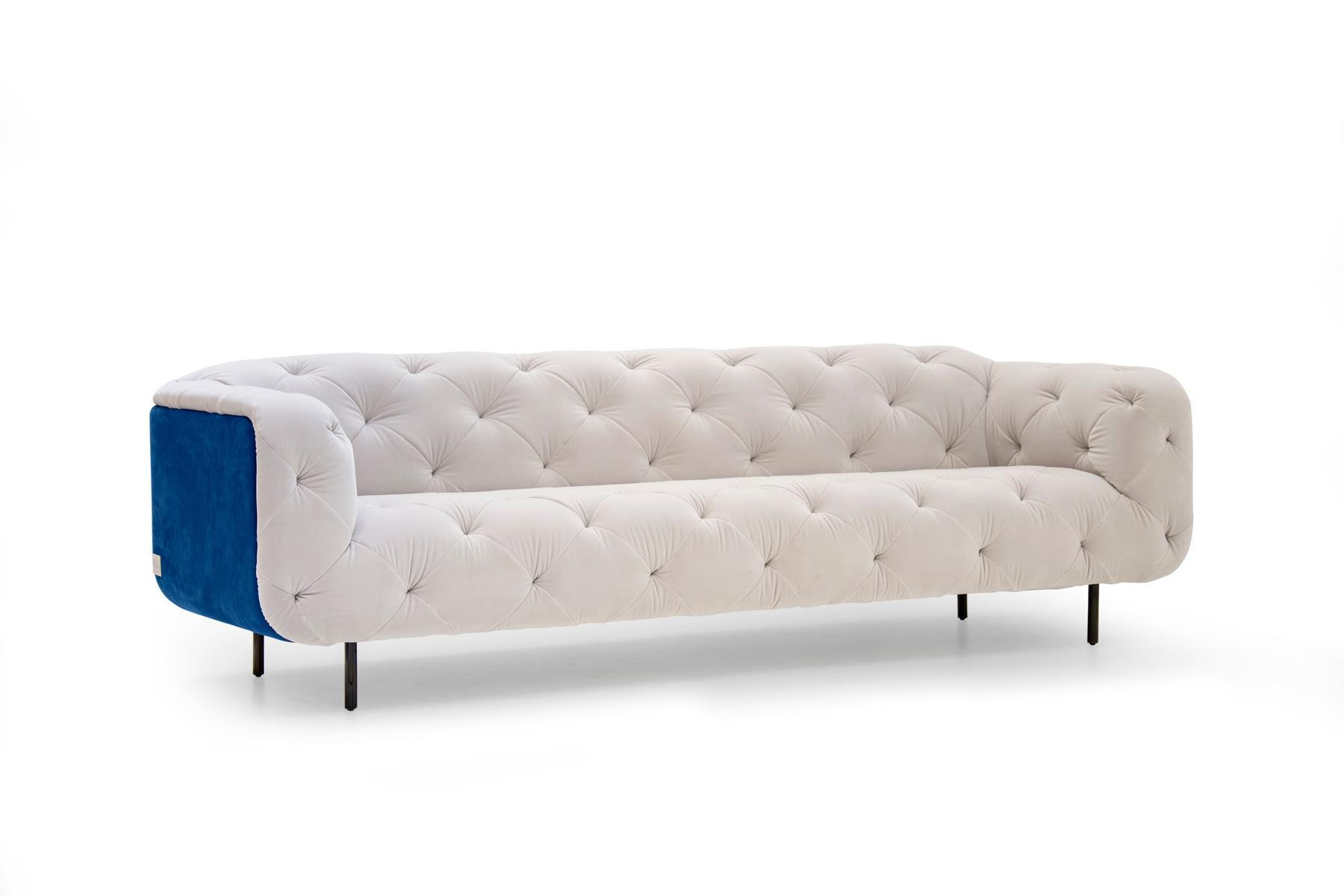 OVERSEAS/B Tufted 3 seater velvet sofa