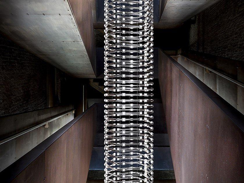 RAQAM O1 LED metal pendant lamp with crystals