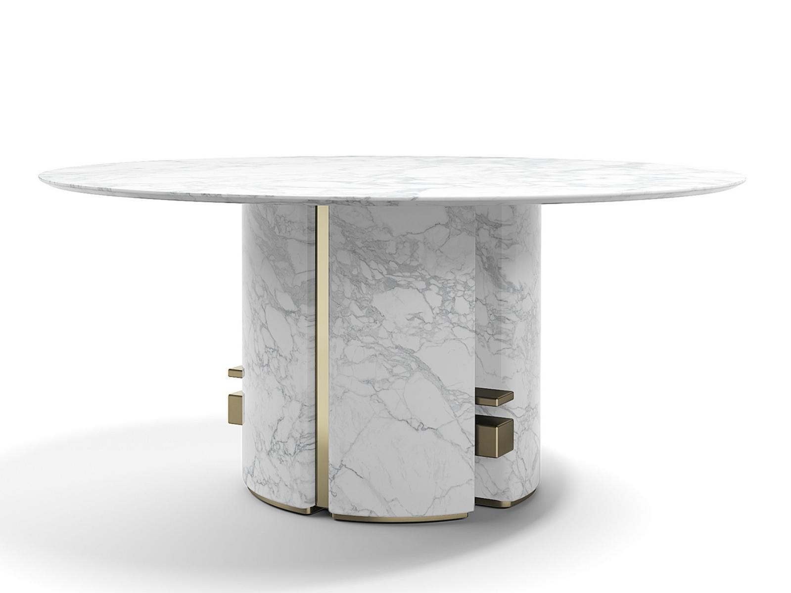 ERCOLE Round marble dining table