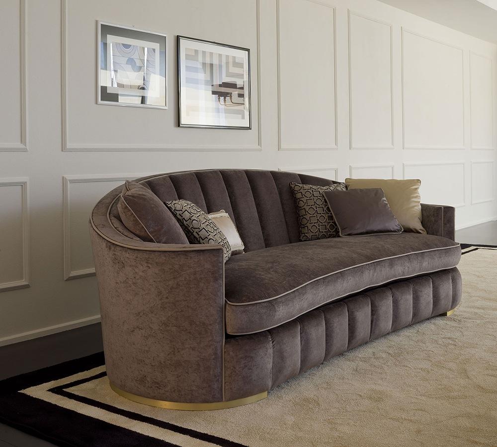 ELIODORO Curved velvet sofa