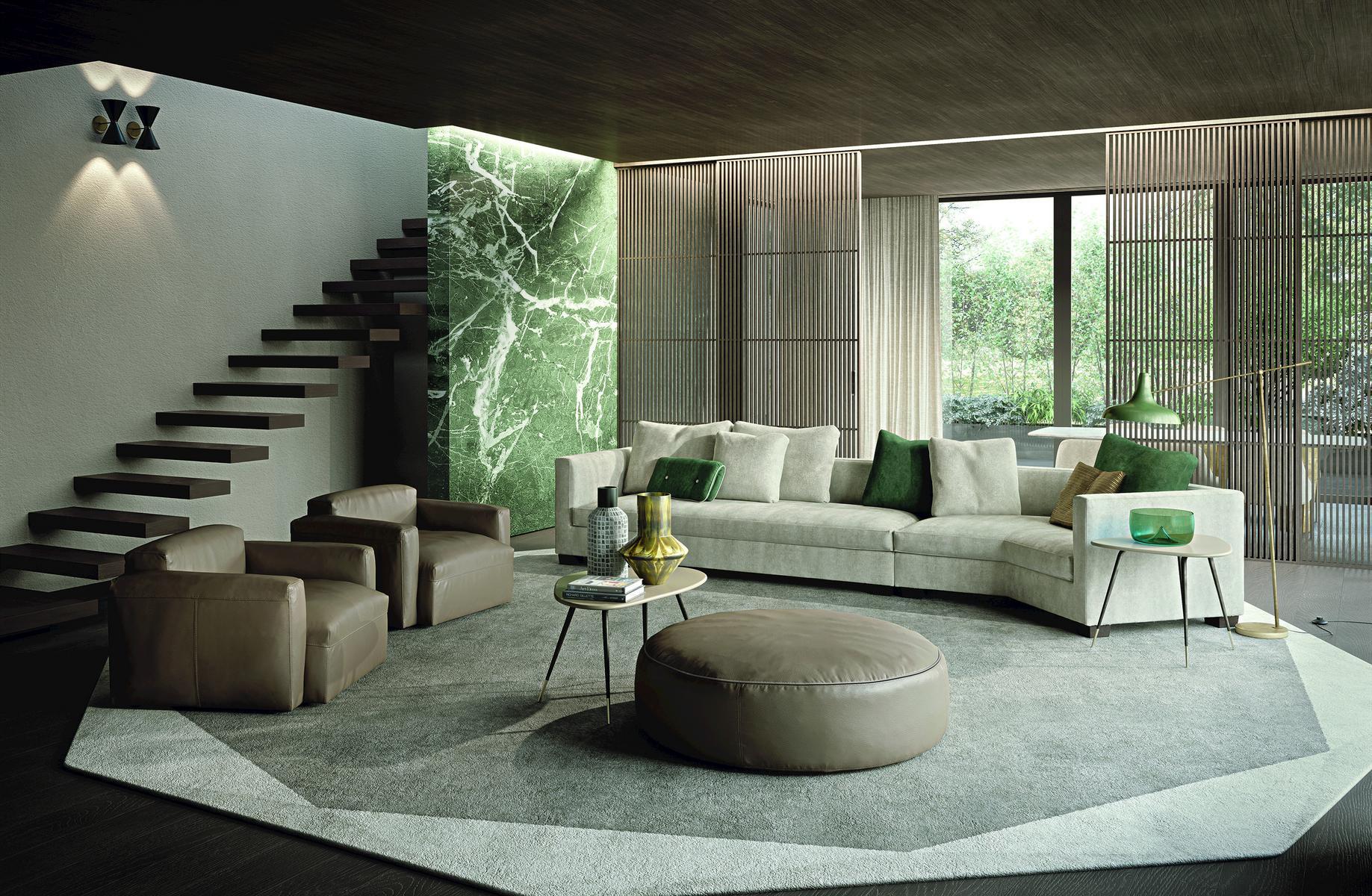 TIBERIO Sectional fabric sofa