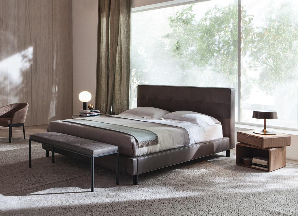 ANTON Tufted upholstered leather bench