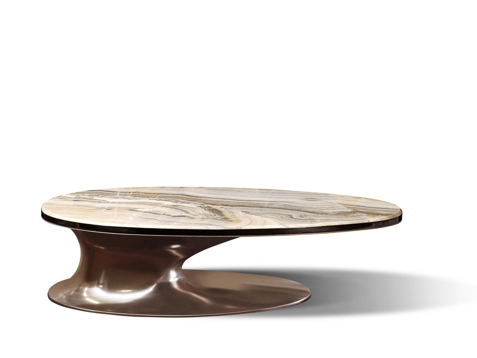 SOWILO Oval marble coffee table