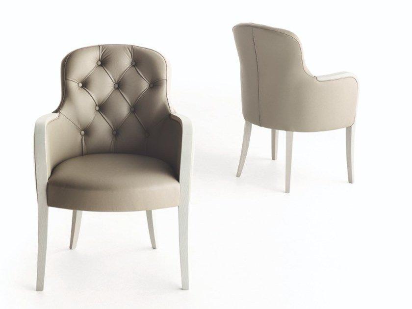 OLIVIA Tufted fabric easy chair with armrests