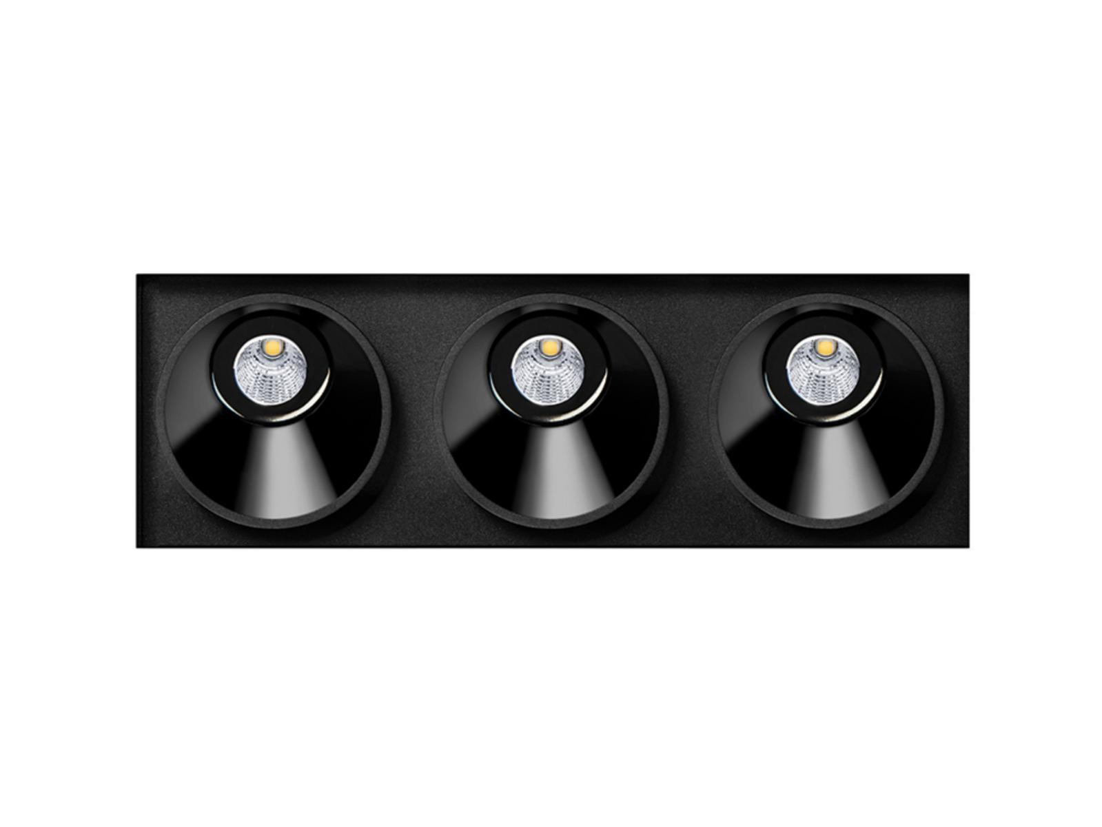 BLACK FOSTER ASYMMETRIC TRIMLESS 3 LED multiple recessed aluminium spotlight