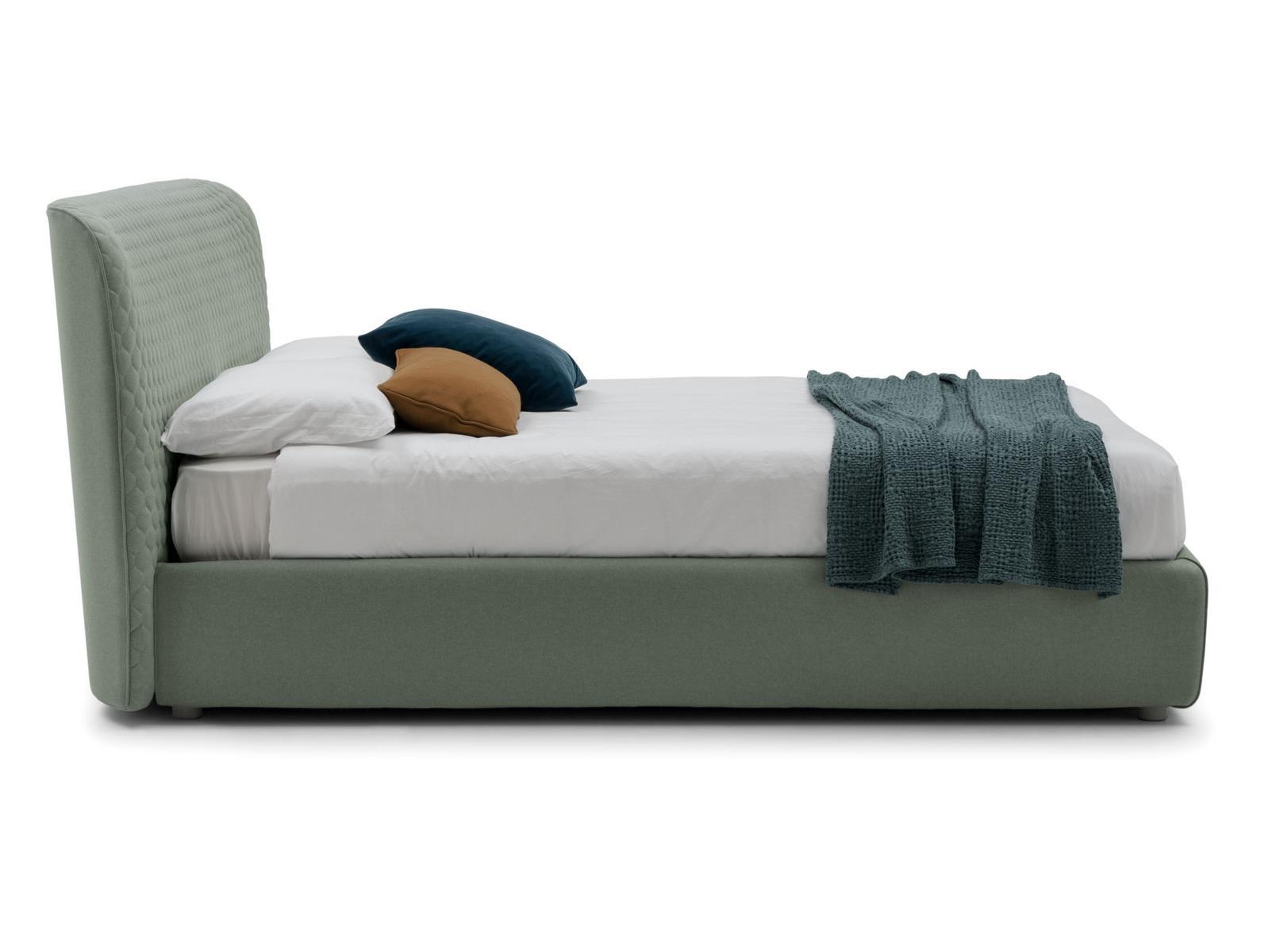 COROLLE Fabric double bed with removable cover