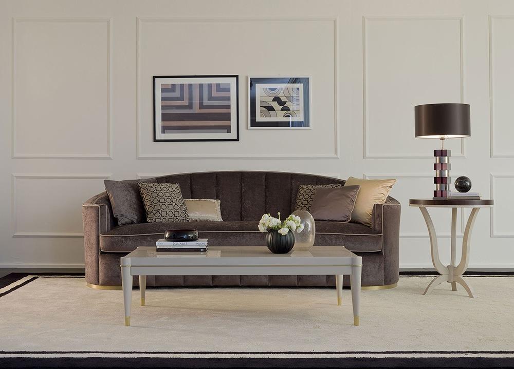 ELIODORO Curved velvet sofa