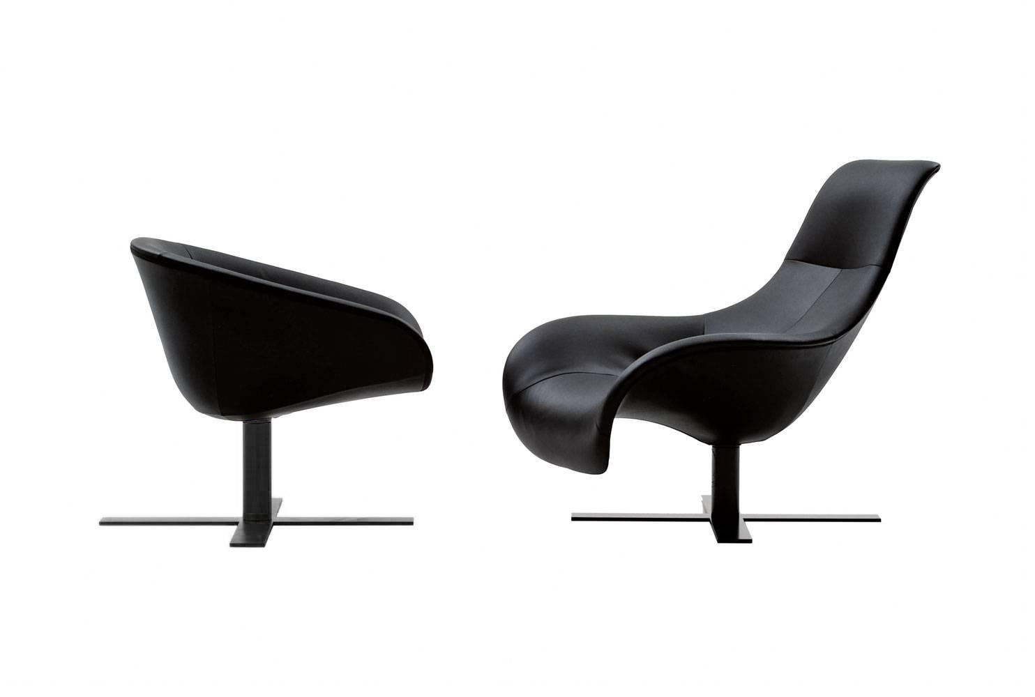 MART Leather armchair with 4-spoke base