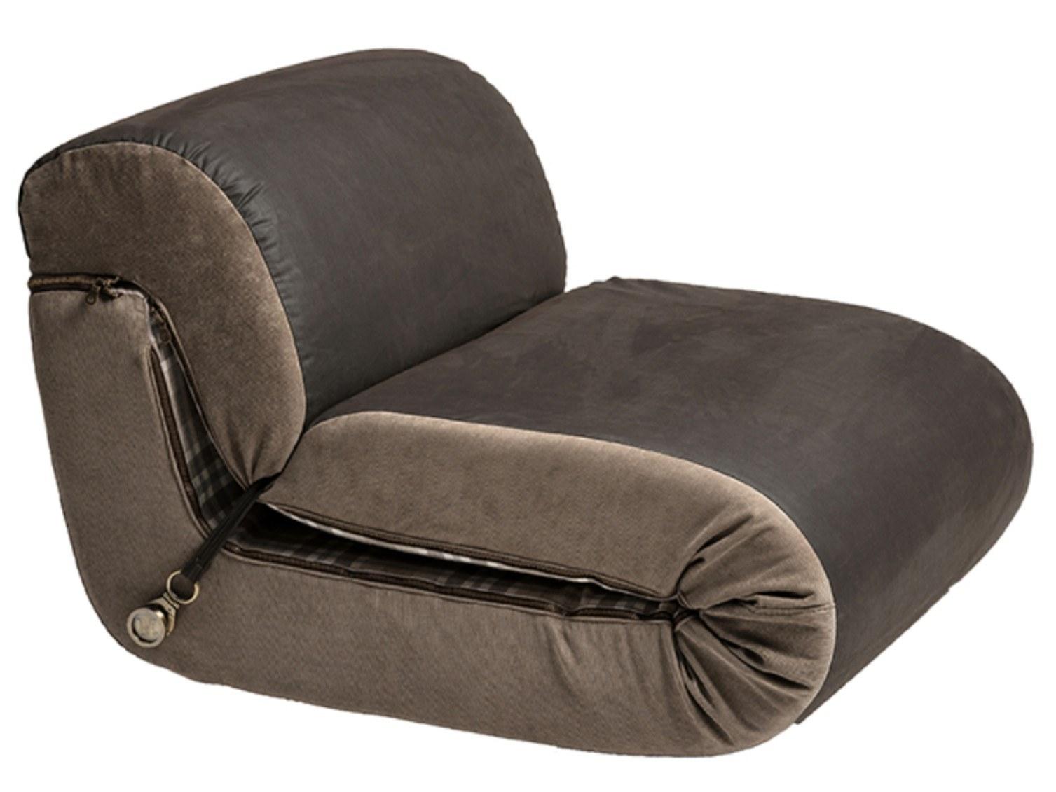PAPPAGALLE Leather and fabric armchair bed