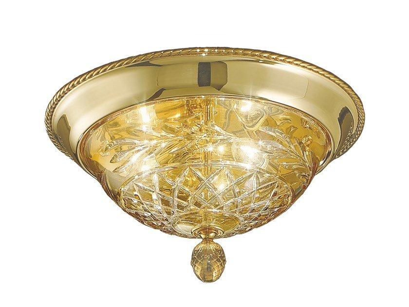 LARISSA 4500/PLP Shaded gold plated ceiling light with amber crystal