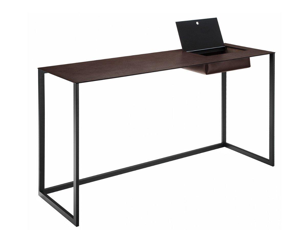 CALAMO 2730 Steel secretary desk with tanned leather top