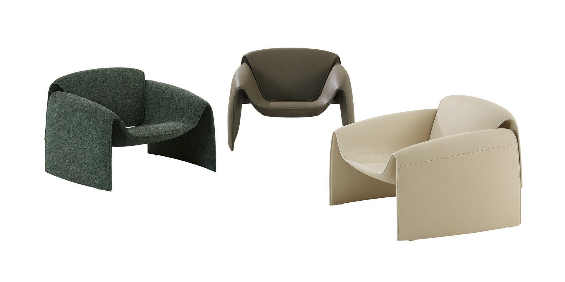 LE CLUB Leather armchair with armrests