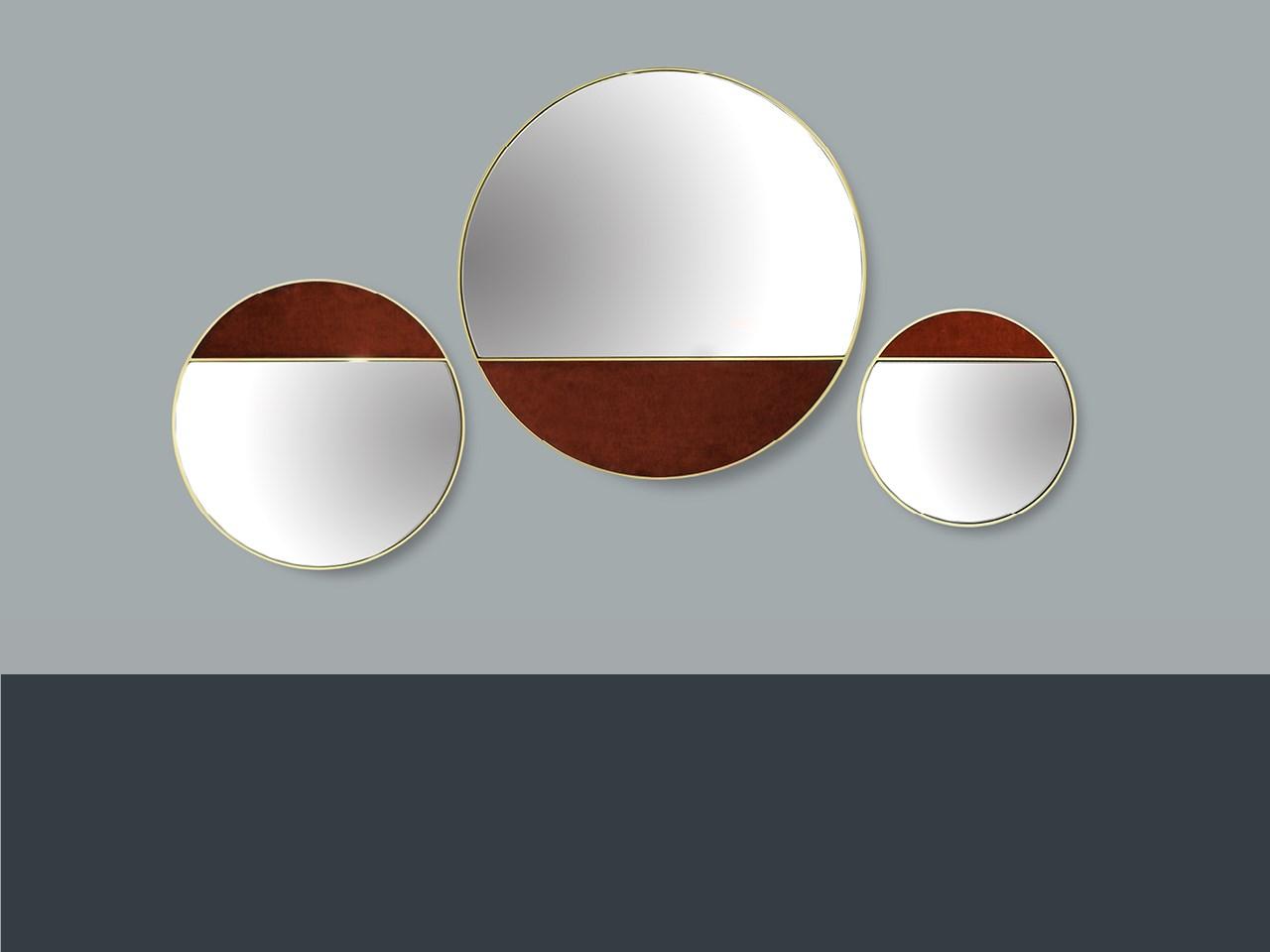 HALF MOON Round wall-mounted mirror